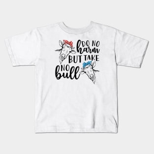 Do No Harm But Take No Bull Southern Cow Funny Kids T-Shirt